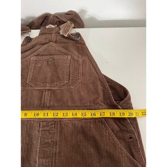 Faherty Womens Brown Corduroy Overall Mini Dress Size Large Teakwood - Picture 8 of 8